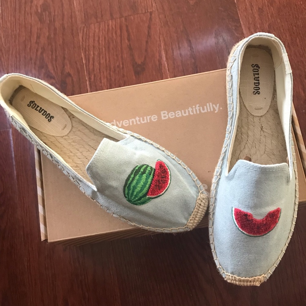 NEW! Soludos watermelon embellished espadrilles 🍉